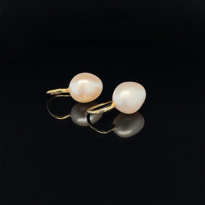 9ct Gold Baroque Pearl Earrings