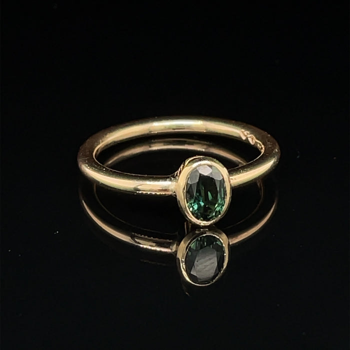 Sapphire Green Yellow Gold Ring