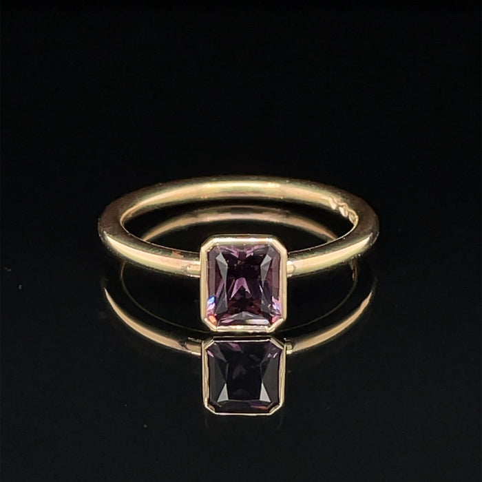 Spinel Purple Yellow Gold Ring