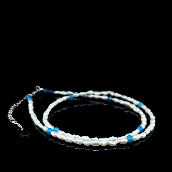 Pearl and Apatite Beaded Necklace