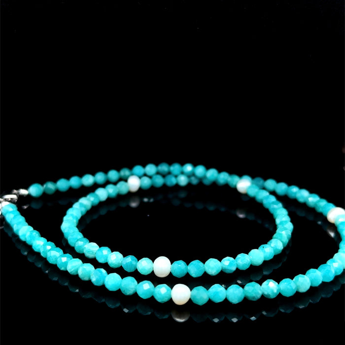 Pearl and Amazonite Beaded Necklace