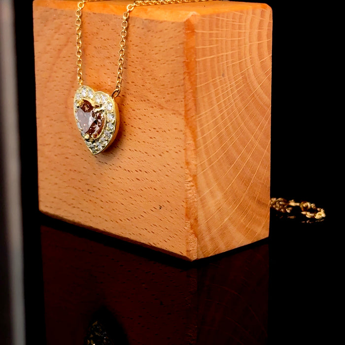 Heart Diamond Pendant in 18ct Gold