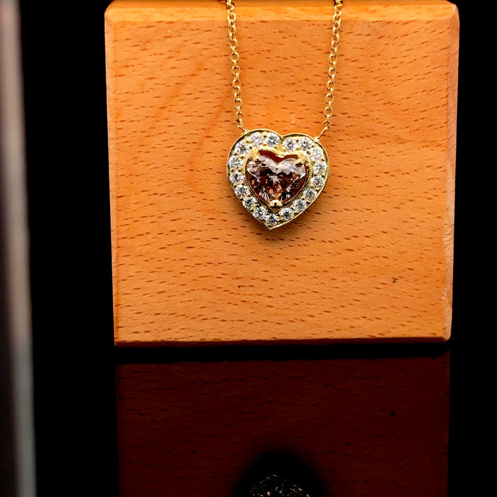 Heart Diamond Pendant in 18ct Gold