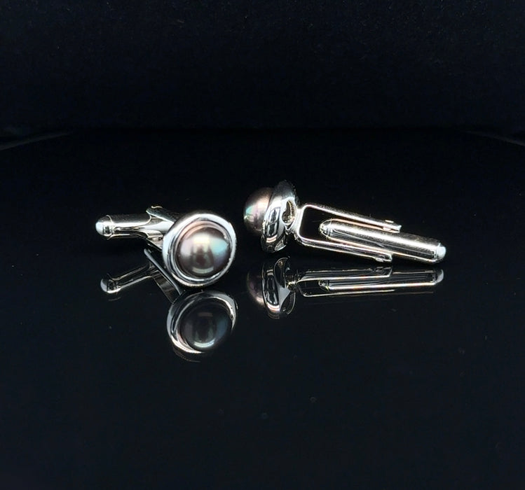 Silver Pearl Cufflinks