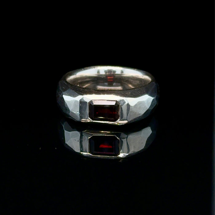 Silver Garnet Ring
