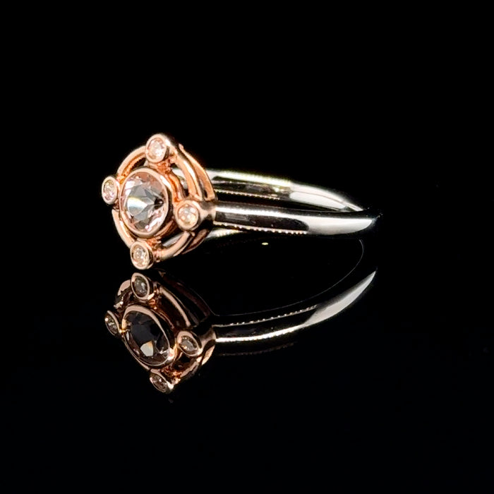 9ct Gold Morganite and Diamond Ring