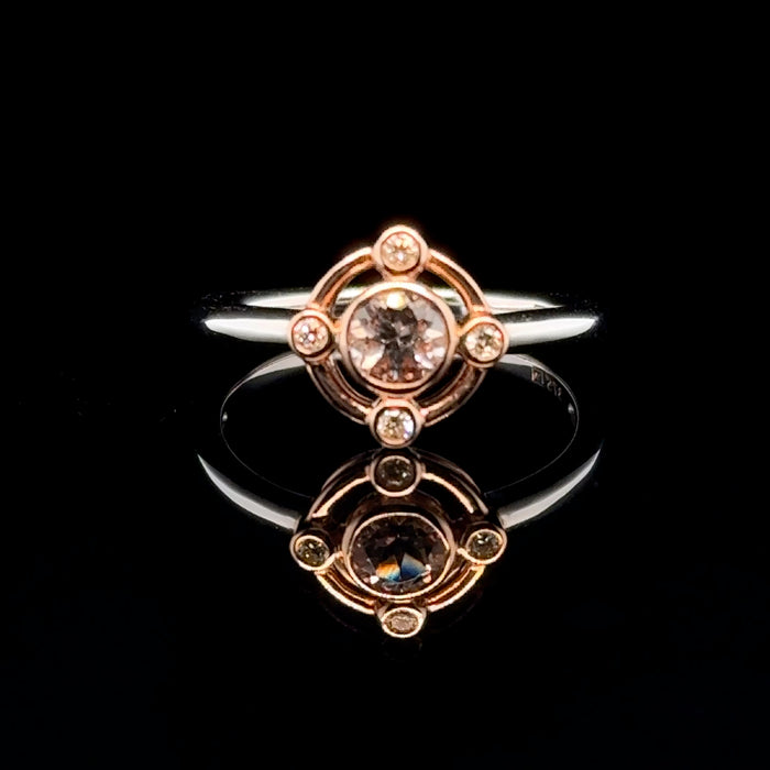 9ct Gold Morganite and Diamond Ring