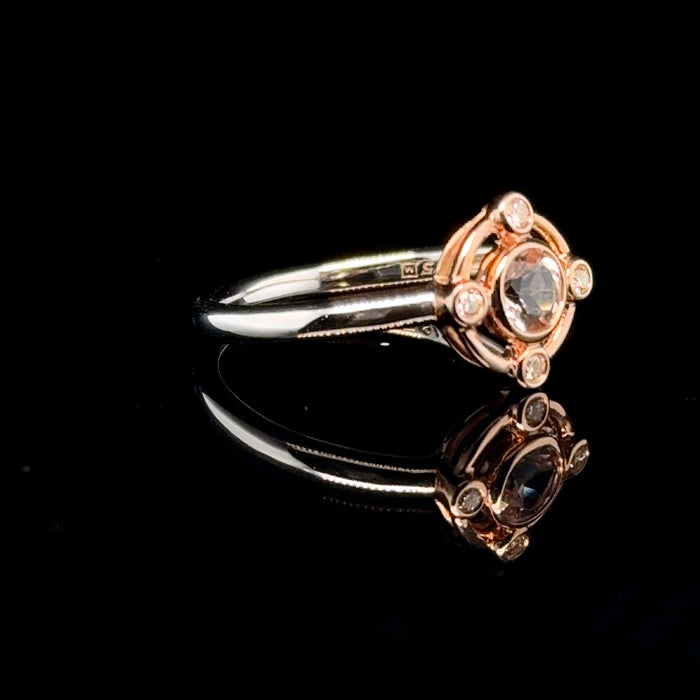9ct Gold Morganite and Diamond Ring