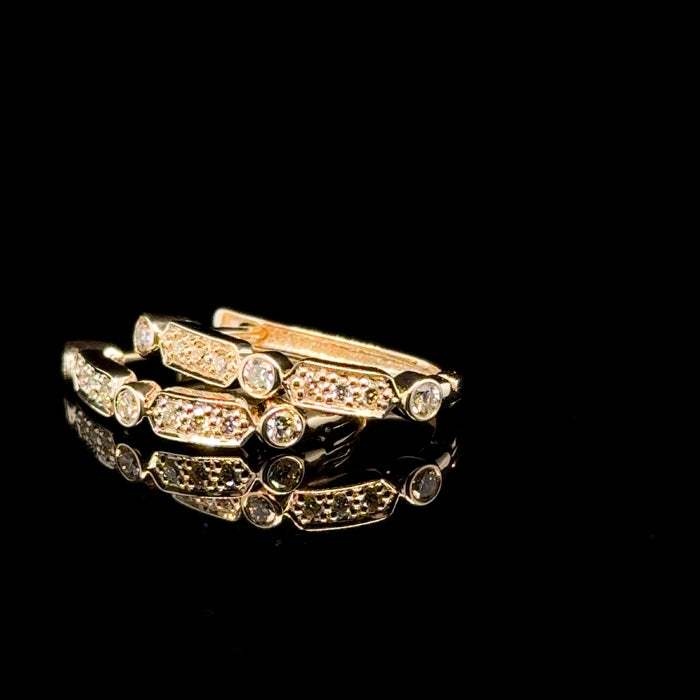 Gold Diamond Huggie Earrings