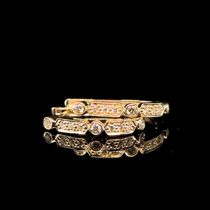 Gold Diamond Huggie Earrings