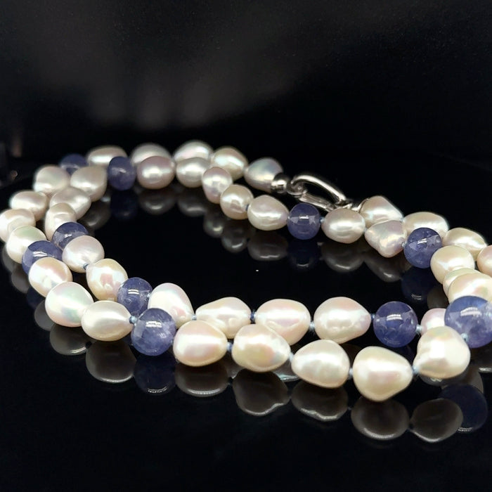 Pearl and Tanzanite Necklace