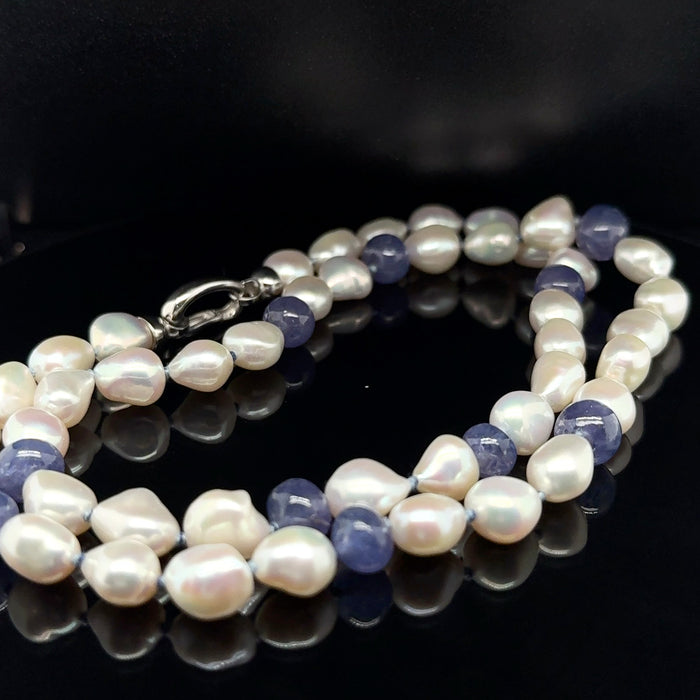 Pearl and Tanzanite Necklace
