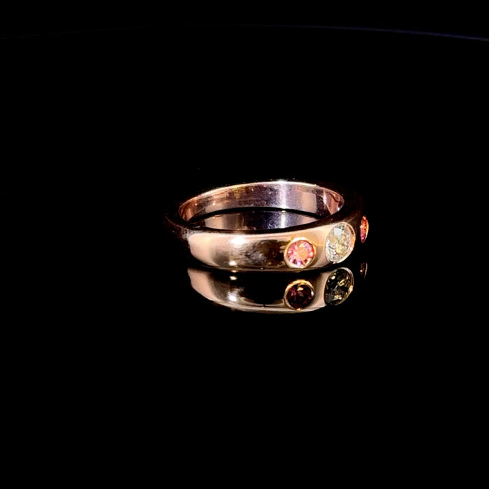 Diamond and Pink Sapphire in 9ct Gold Ring
