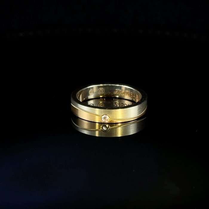 Two Tone 9ct Gold Ring with Diamond