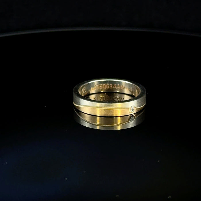 Two Tone 9ct Gold Ring with Diamond