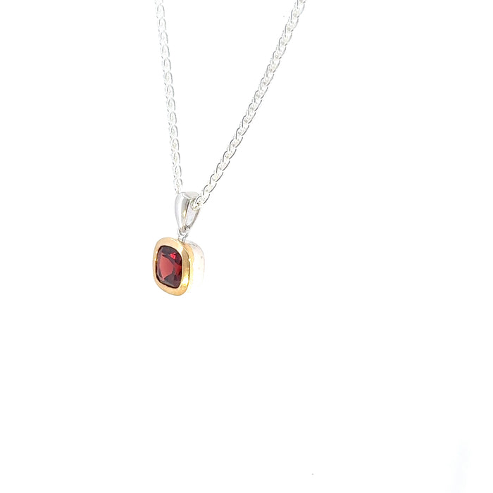 Garnet Pendant in 9ct Gold