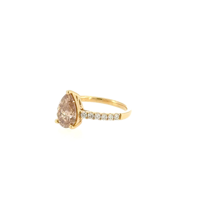 Pear Shaped Champagne Diamond Ring