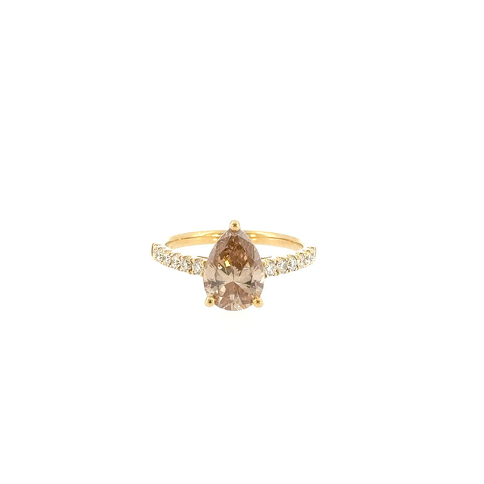 Pear Shaped Champagne Diamond Ring