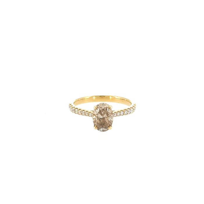 Champagne Oval Diamond Ring