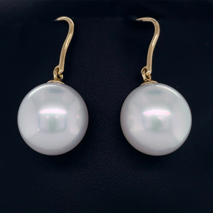 18ct Yellow Gold Earring with 14mm White South Sea Pearl