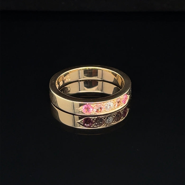 Multicoloured Gemstones set in Gold Ring