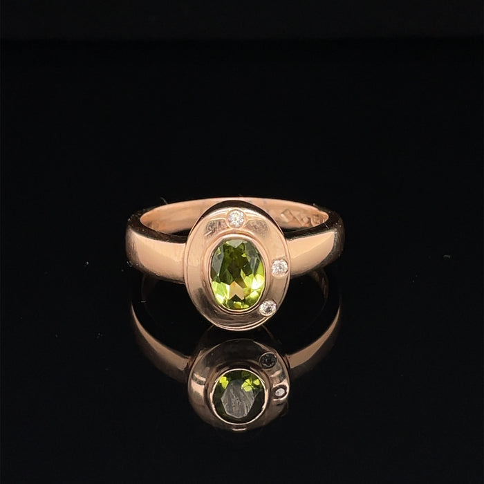 Peridot and Diamond ring