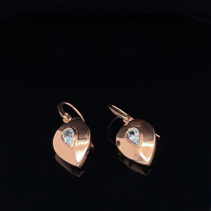 9ct Rose Gold Earrings with Topaz